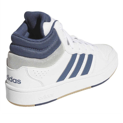 White - Back - Adidas Childrens-Kids Hoops 3 Stripes High Top Trainers