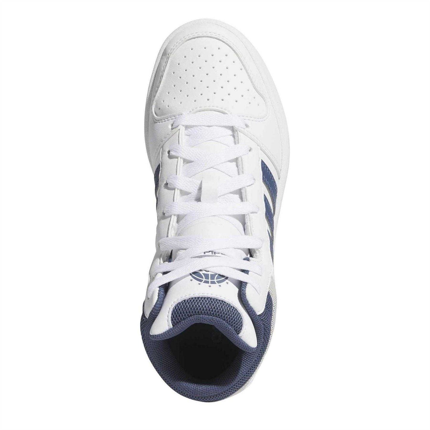 White - Lifestyle - Adidas Childrens-Kids Hoops 3 Stripes High Top Trainers
