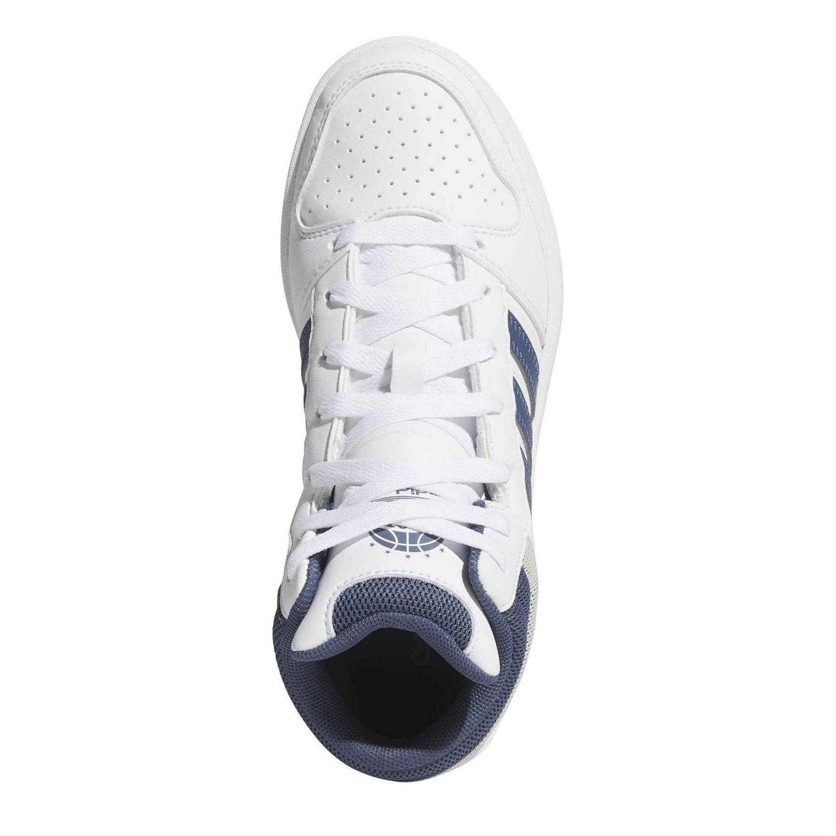 White - Lifestyle - Adidas Childrens-Kids Hoops 3 Stripes High Top Trainers