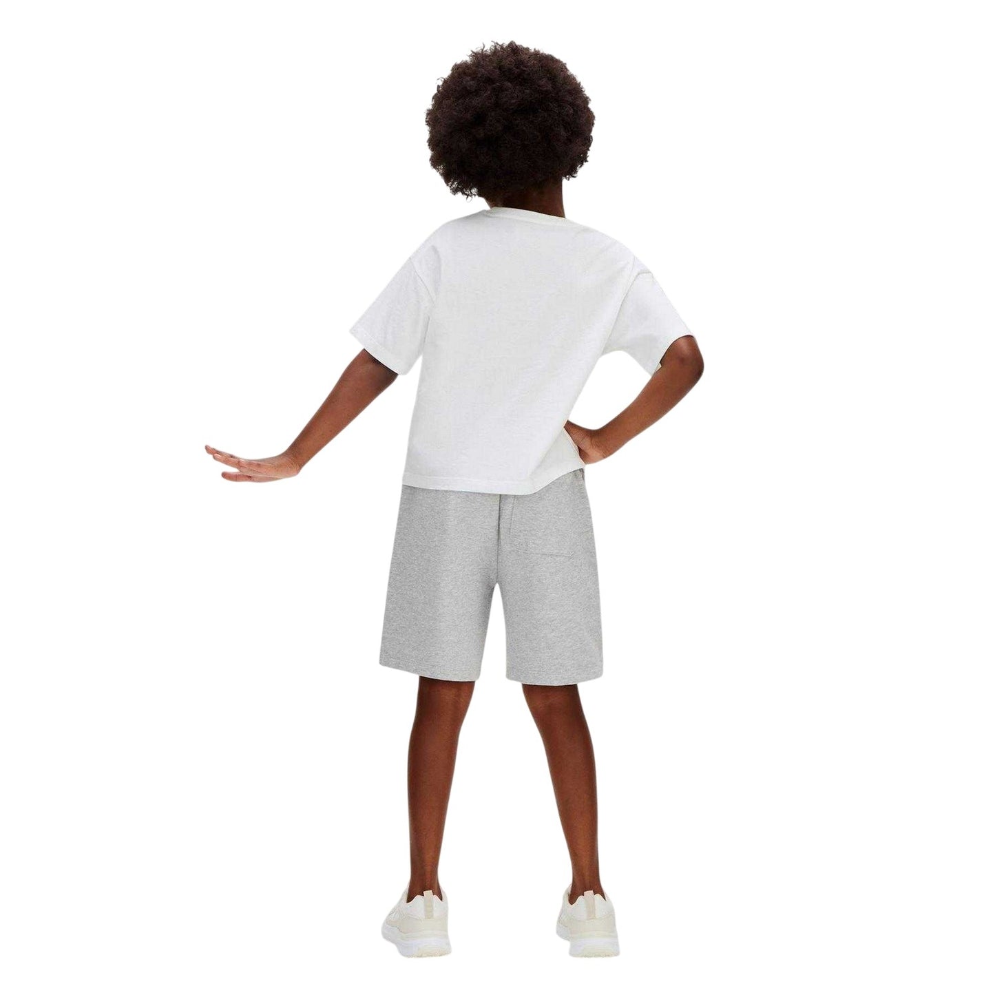 Grey - Back - Calvin Klein Childrens-Kids Monogram Sweat Shorts