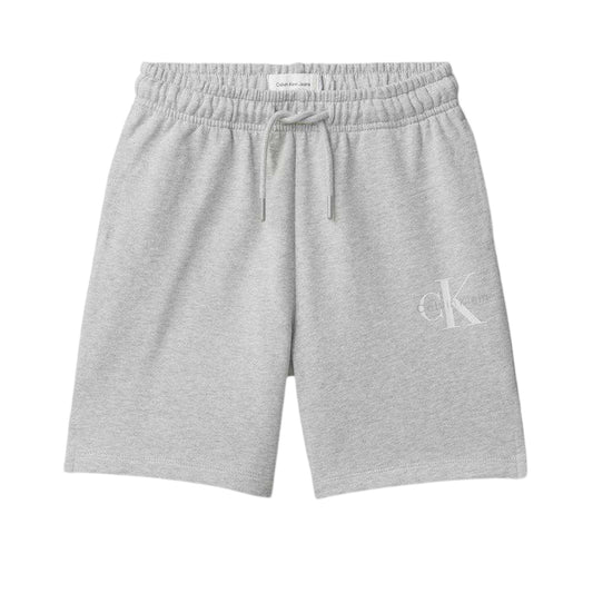 Grey - Front - Calvin Klein Childrens-Kids Monogram Sweat Shorts