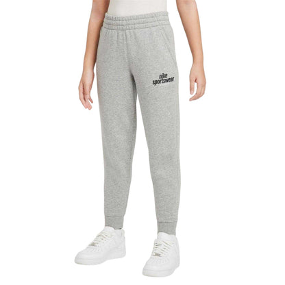 Dark Grey Heather - Front - Nike Childrens-Kids Sportswear Club Fleece Relaxed Fit Joggers
