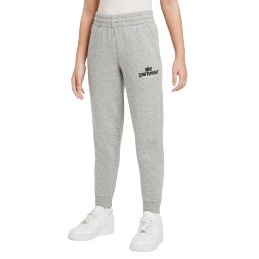 Dark Grey Heather - Front - Nike Childrens-Kids Sportswear Club Fleece Relaxed Fit Joggers