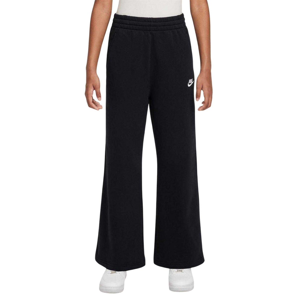 Black - Front - Nike Girls Club Fleece Relaxed Fit Joggers
