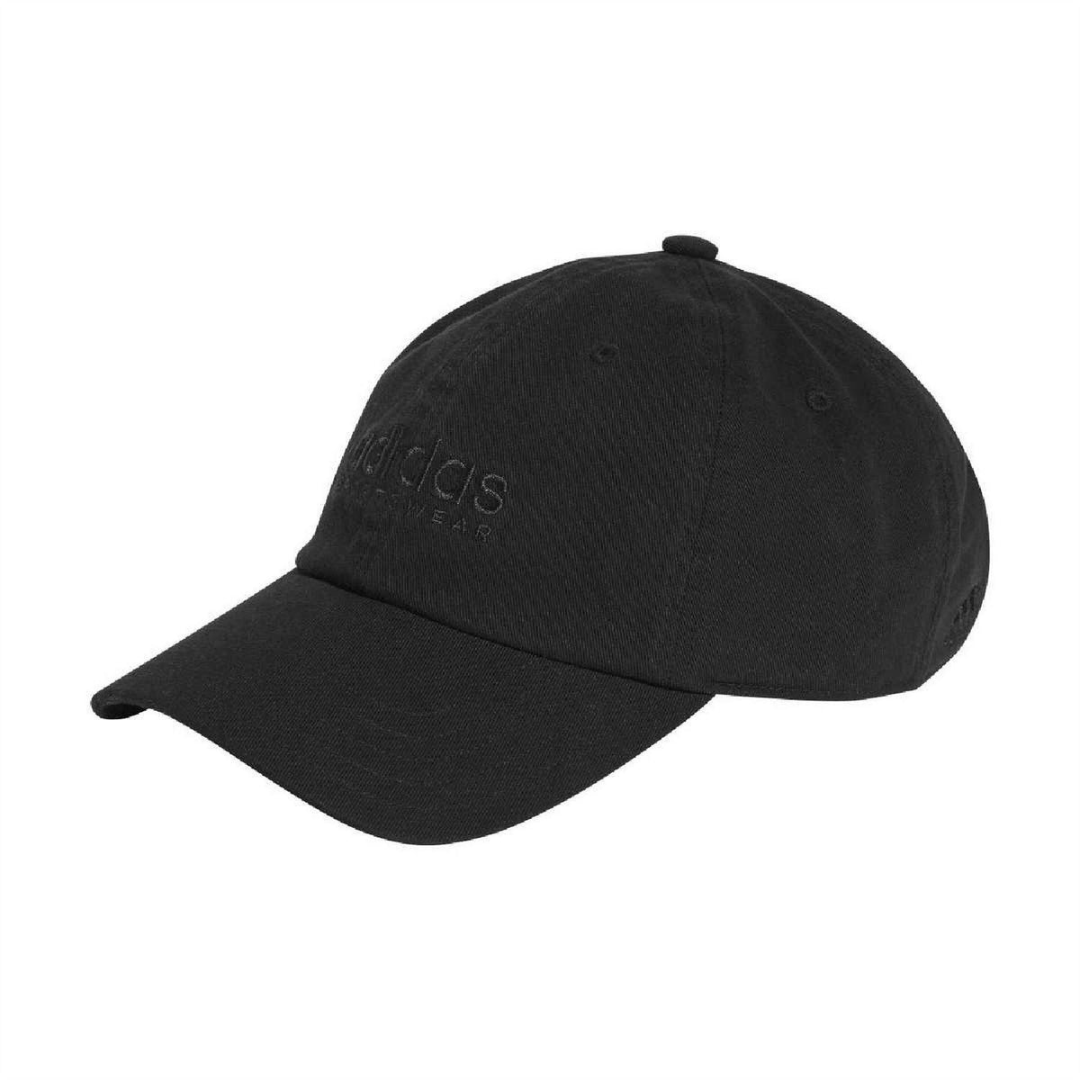 Black - Front - Adidas Mens Sportswear Embroidered Logo Dad Hat