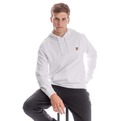 White - Lifestyle - Lyle & Scott Mens Logo Loop Back Hoodie