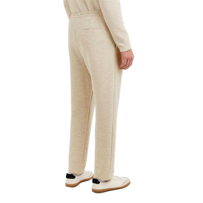 Ecru - Pack Shot - Prevu Mens Drawstring Waist Straight Trousers