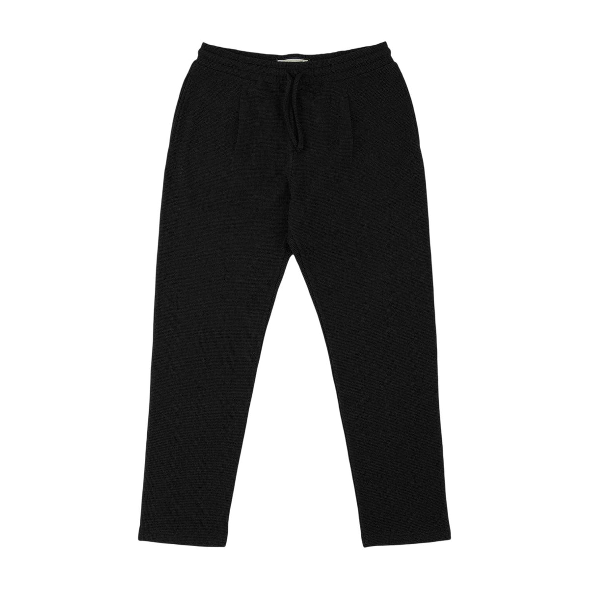 Black - Front - Prevu Mens Drawstring Waist Straight Trousers
