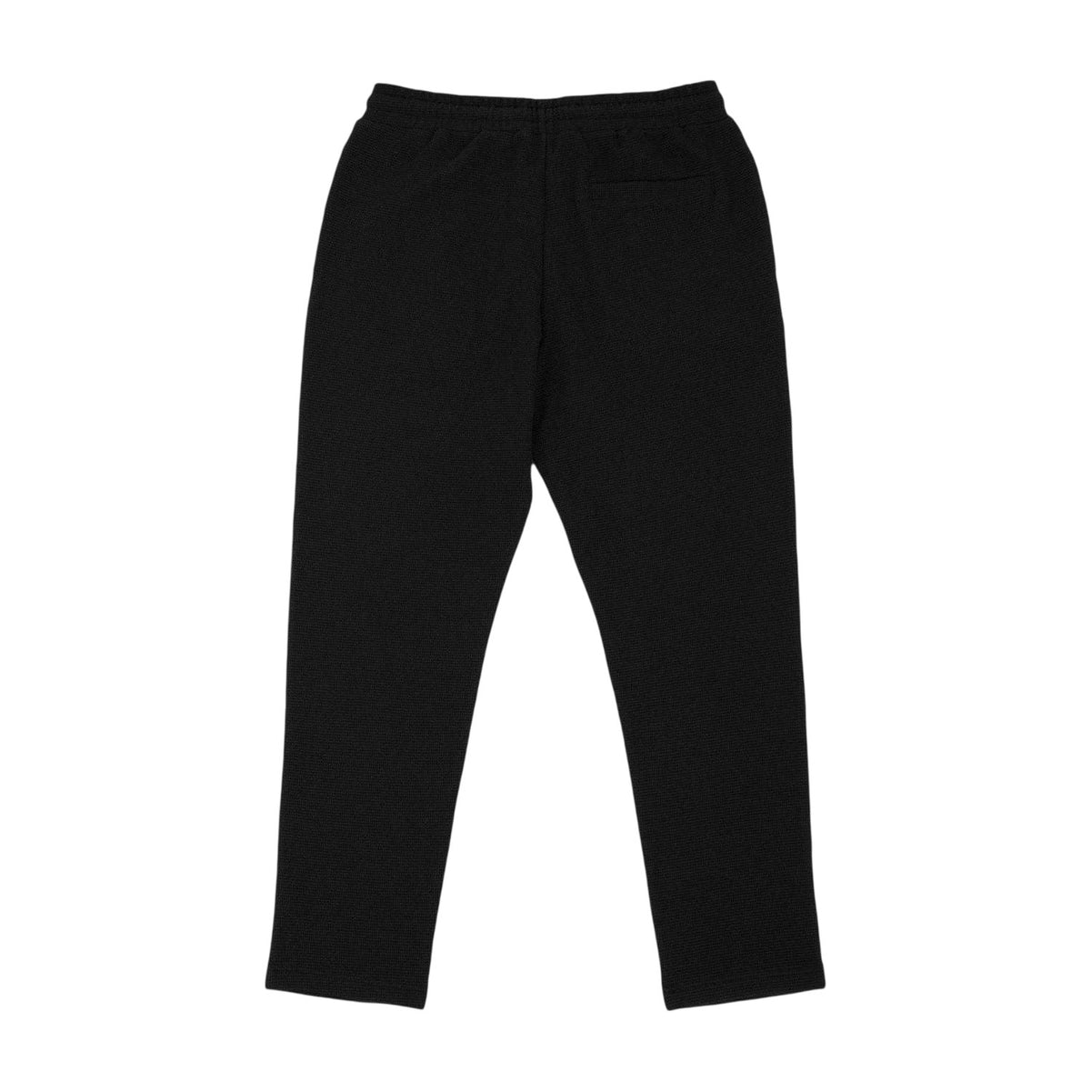 Black - Back - Prevu Mens Drawstring Waist Straight Trousers