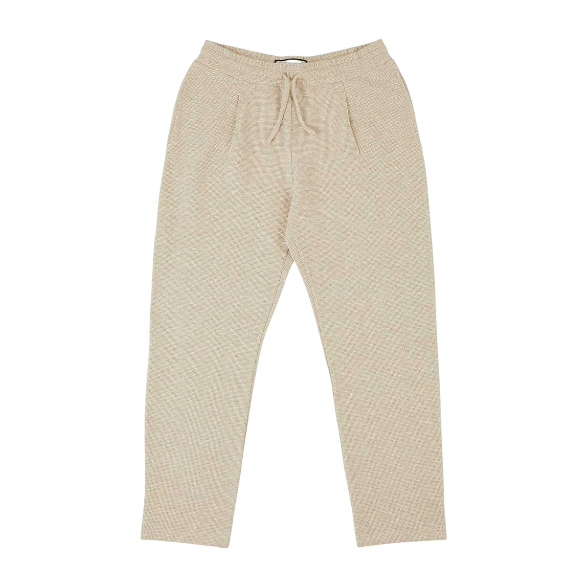 Ecru - Front - Prevu Mens Drawstring Waist Straight Trousers