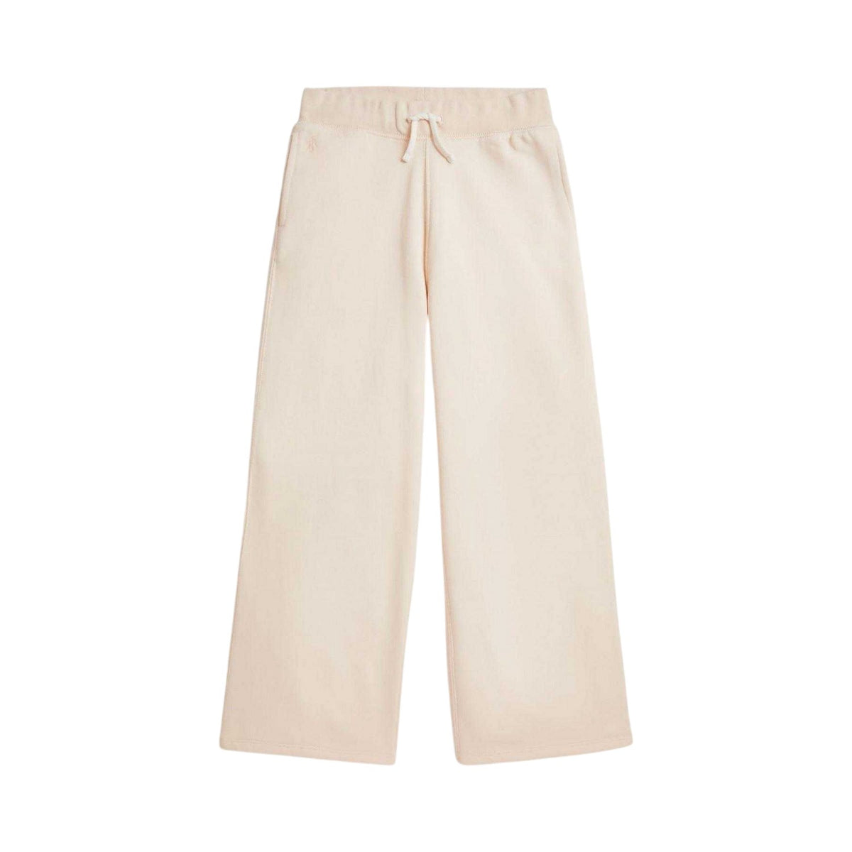 Cream - Front - Ralph Lauren Girls Polo Fleece Wide Leg Jogging Bottoms