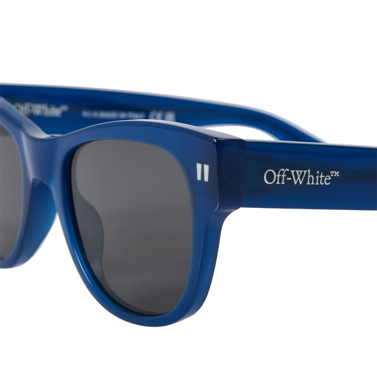 Blue-Dark Grey - Side - Off White Unisex Adult Logo Square Sunglasses