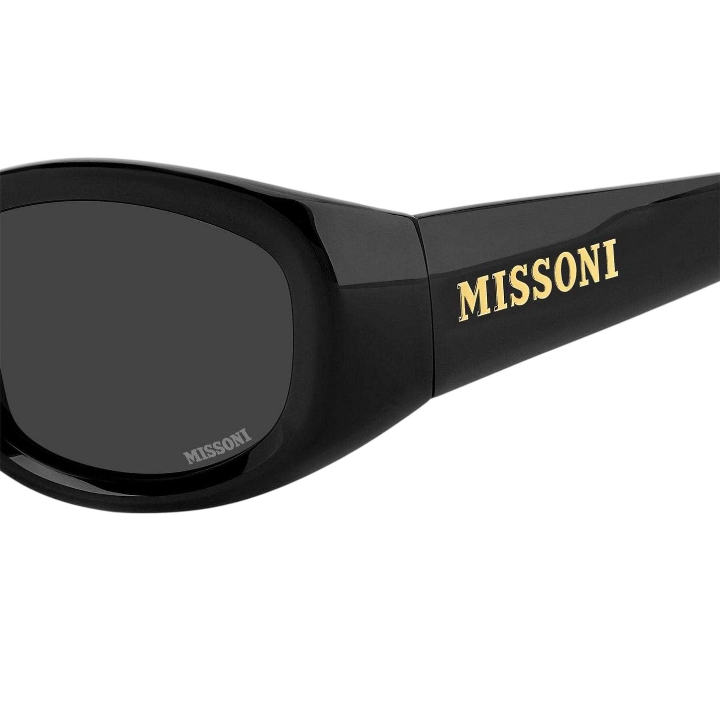 Black - Pack Shot - Missoni Womens-Ladies Logo Rectangular Sunglasses