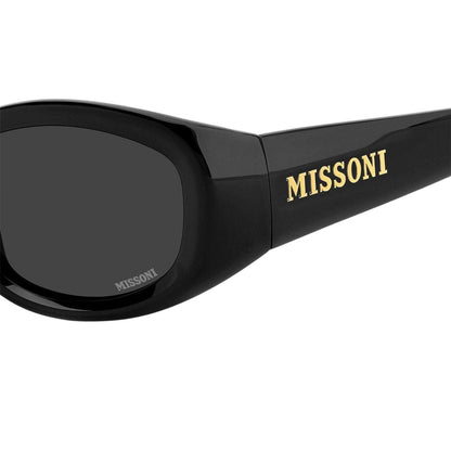 Black - Pack Shot - Missoni Womens-Ladies Logo Rectangular Sunglasses