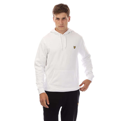 White - Front - Lyle & Scott Mens Logo Loop Back Hoodie