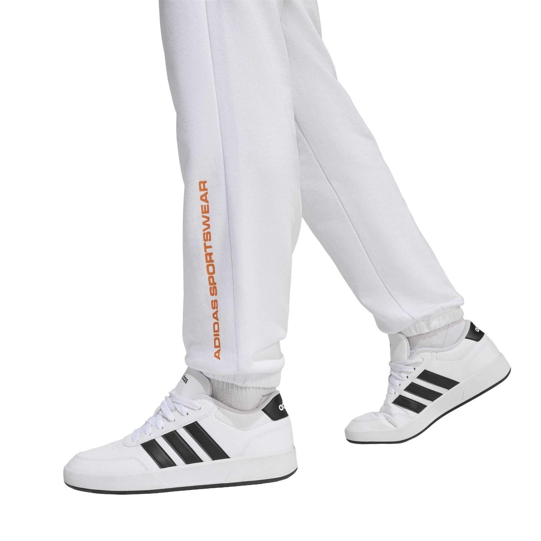 White - Side - Adidas Childrens-Kids Sportswear Jogging Bottoms