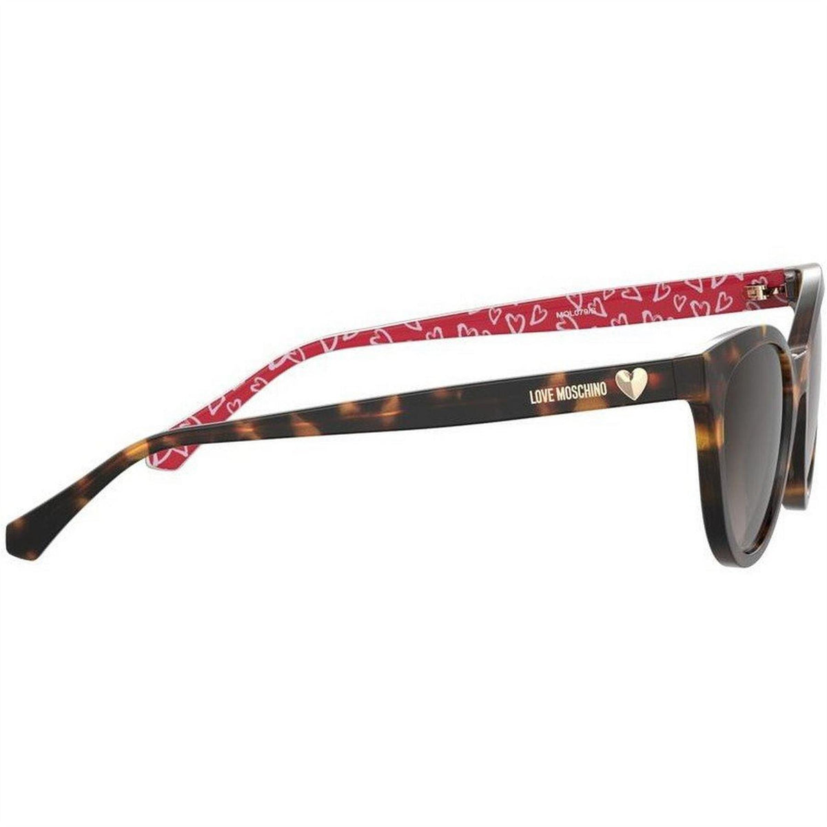 Havana - Side - Love Moschino Womens-Ladies Heart Sunglasses