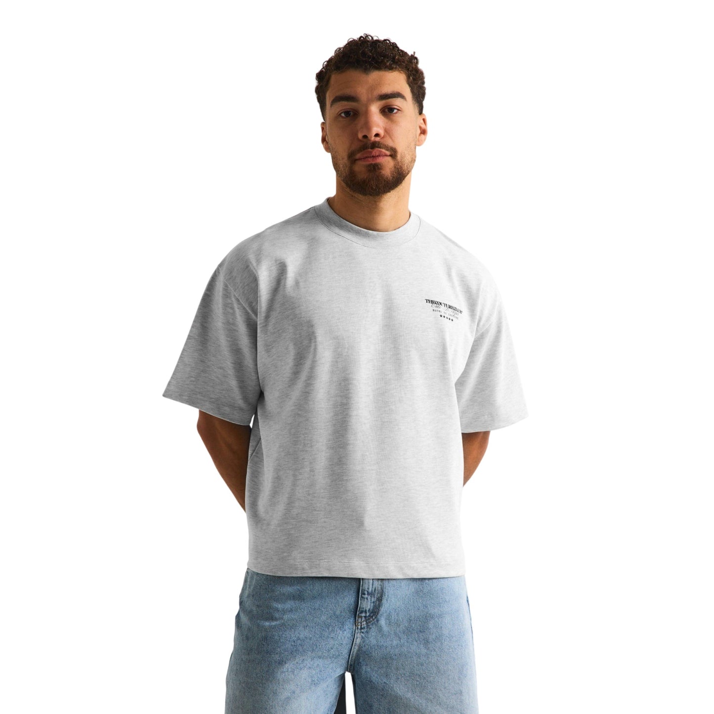 Green-Grey Marl - Side - Couture Club Mens Oversized T-Shirt