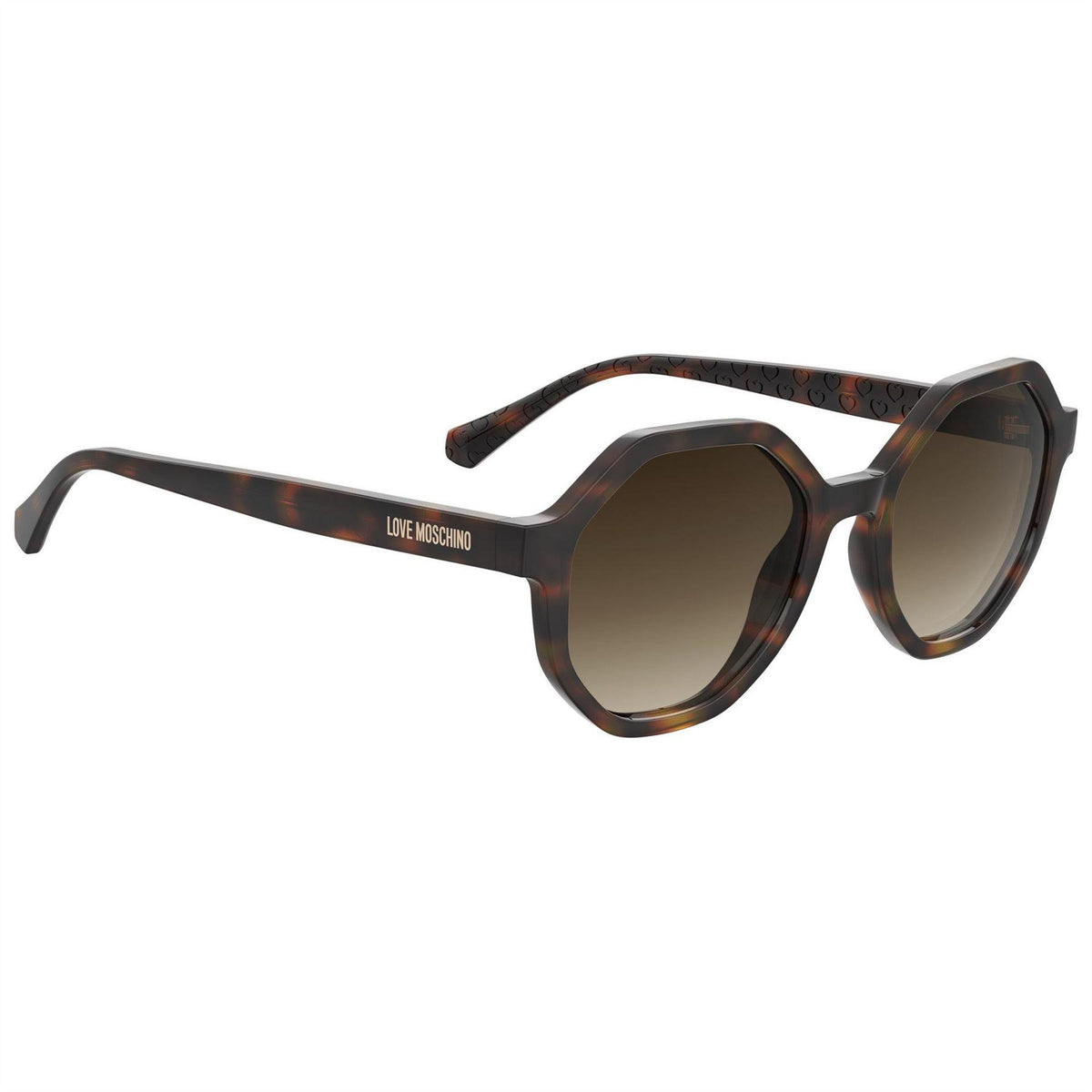 Havana - Back - Moschino Womens-Ladies Hexagon Sunglasses
