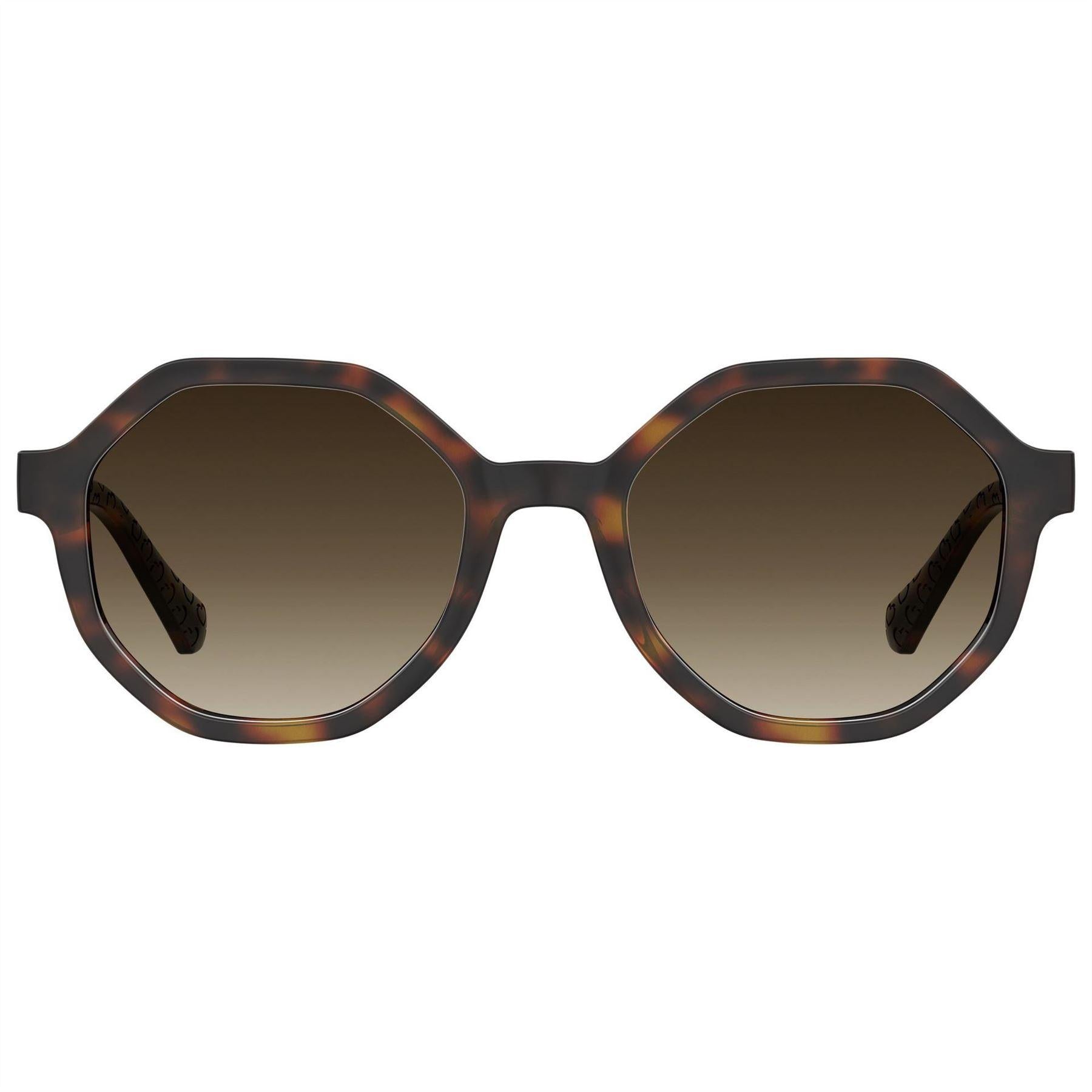 Havana - Front - Moschino Womens-Ladies Hexagon Sunglasses