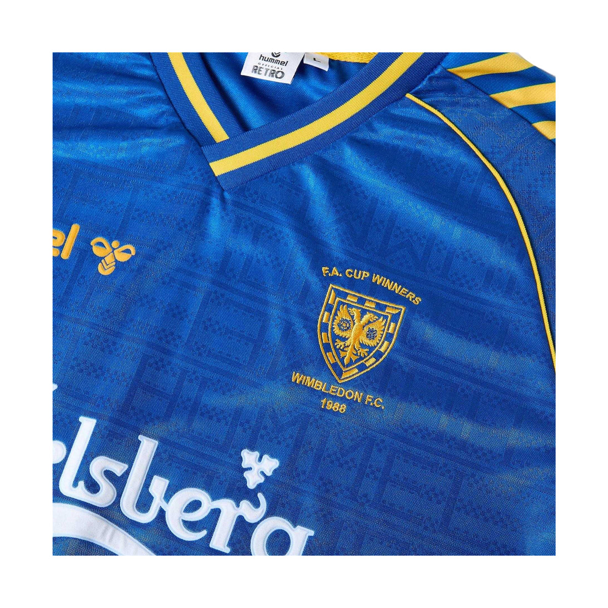 Blue-Yellow - Side - Hummel Mens Wimbledon 1998 Football Shirt