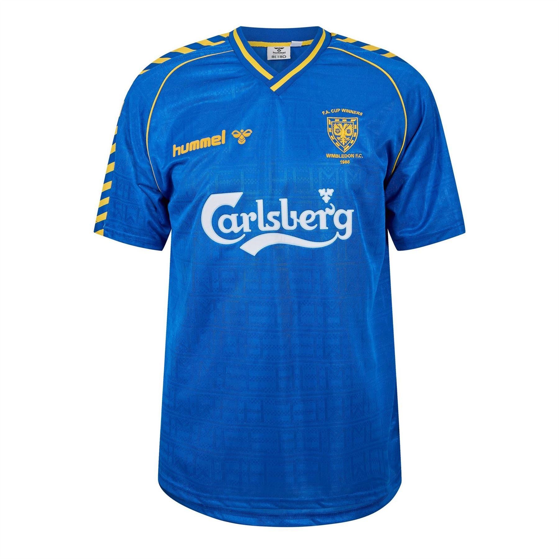 Blue-Yellow - Front - Hummel Mens Wimbledon 1998 Football Shirt