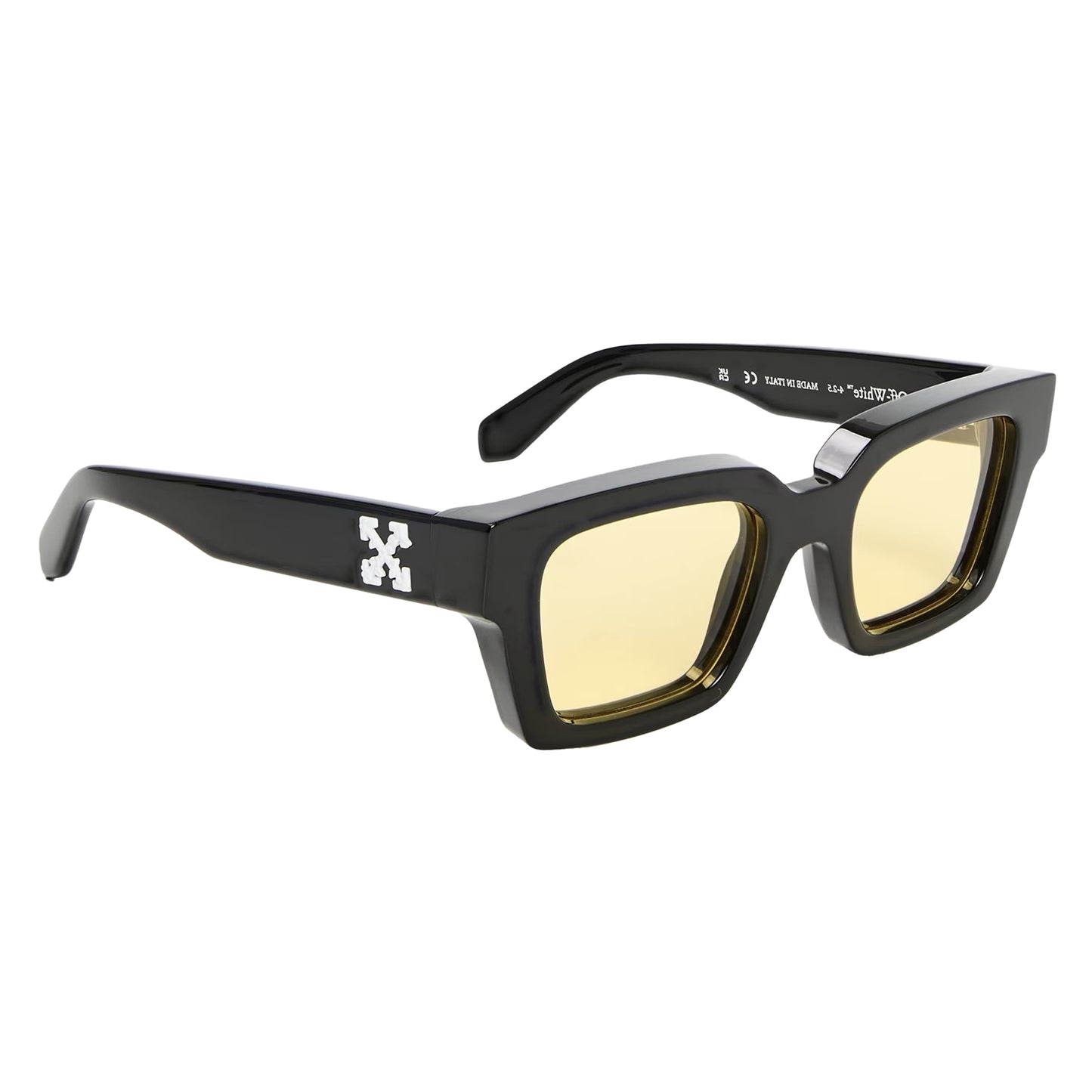 Black-Yellow - Side - Off-White Unisex Adult Virgil Square Frame Sunglasses