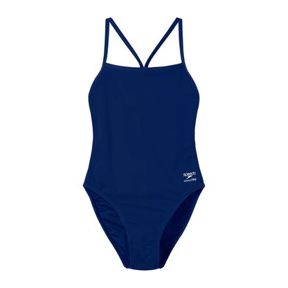 Navy - Front - Speedo Womens-Ladies Endurance One Piece Swimsuit