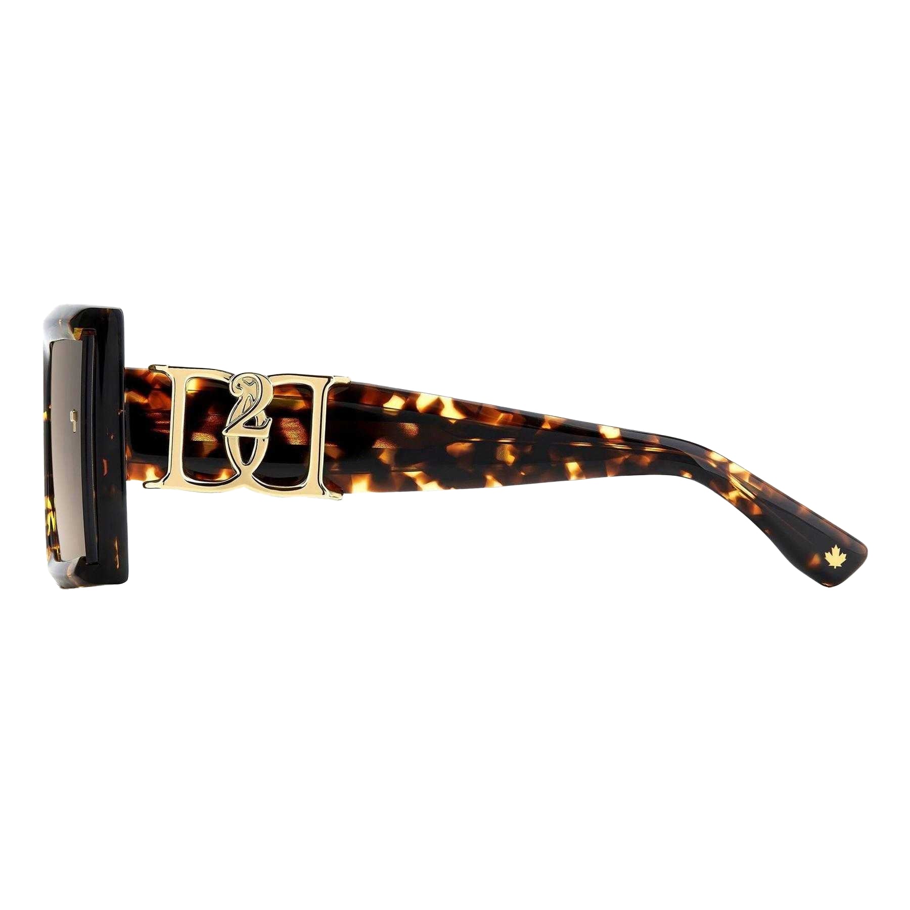 Havana - Back - DSquared2 Womens-Ladies Flat Top Rectangular Sunglasses