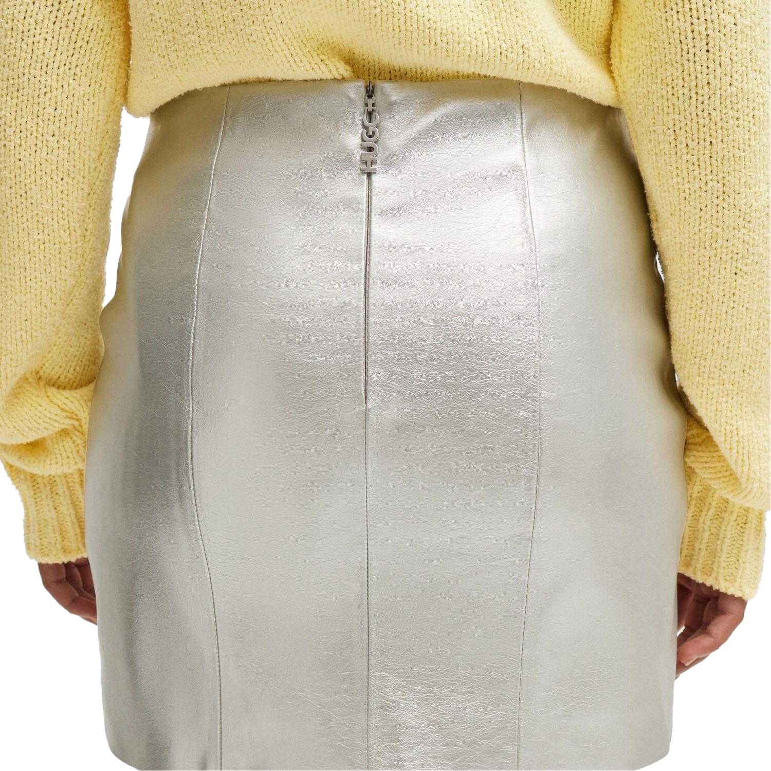 Silver - Lifestyle - Hugo Womens-Ladies Rusine-1 Regular Mini Skirt