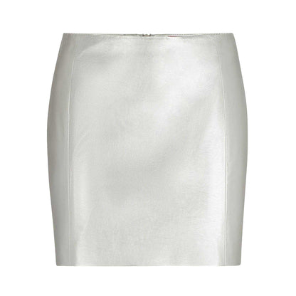 Silver - Front - Hugo Womens-Ladies Rusine-1 Regular Mini Skirt