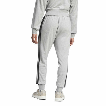 Grey-Black - Back - Adidas Mens 3S 3 Stripes Relaxed Fit Joggers