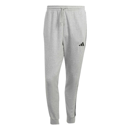 Grey-Black - Front - Adidas Mens 3S 3 Stripes Relaxed Fit Joggers