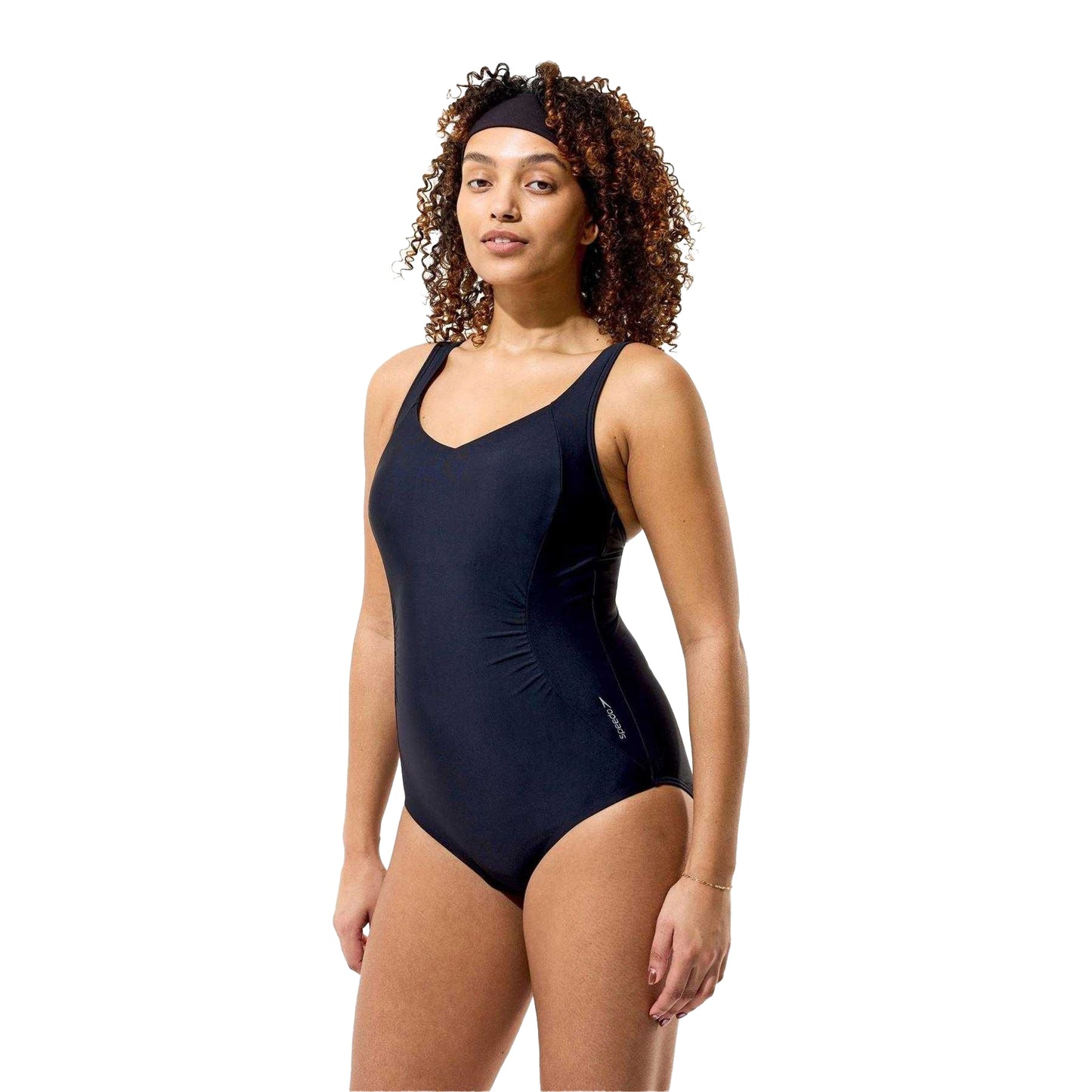 Anthracite - Lifestyle - Speedo Womens-Ladies Shirred One Piece Swimsuit