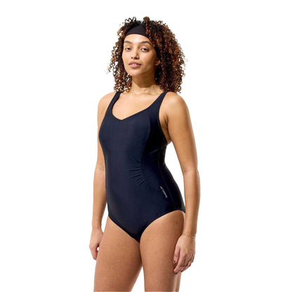 Anthracite - Lifestyle - Speedo Womens-Ladies Shirred One Piece Swimsuit