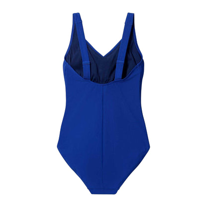 Blue - Back - Speedo Womens-Ladies Shirred One Piece Swimsuit