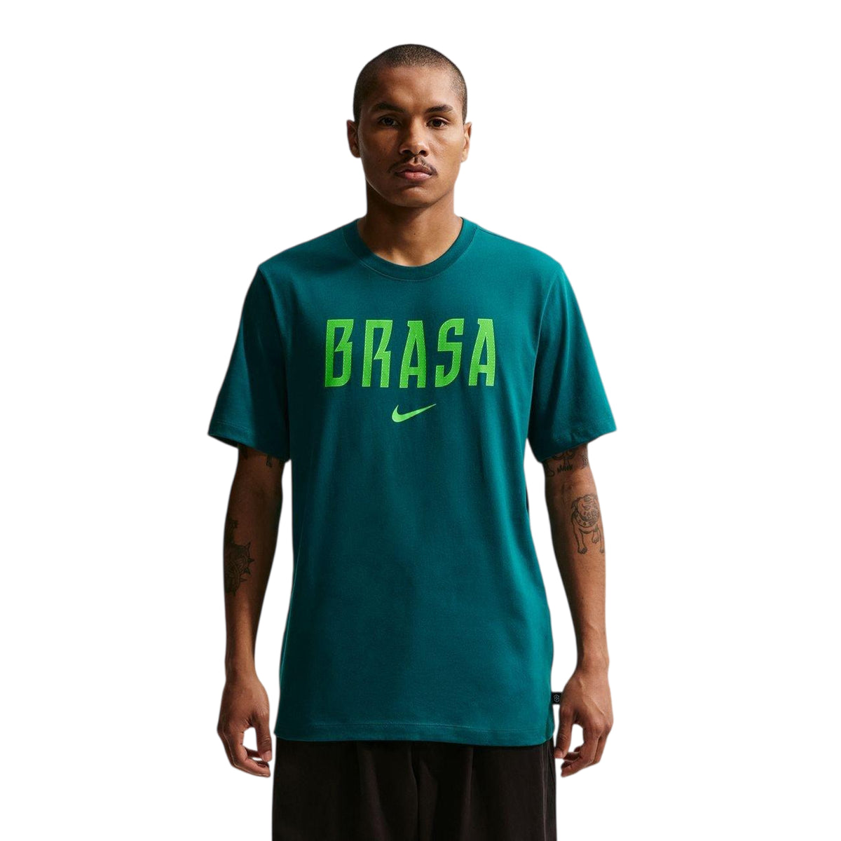 Yellow-Blue - Front - Nike Mens Brazil Short-Sleeved Football T-Shirt