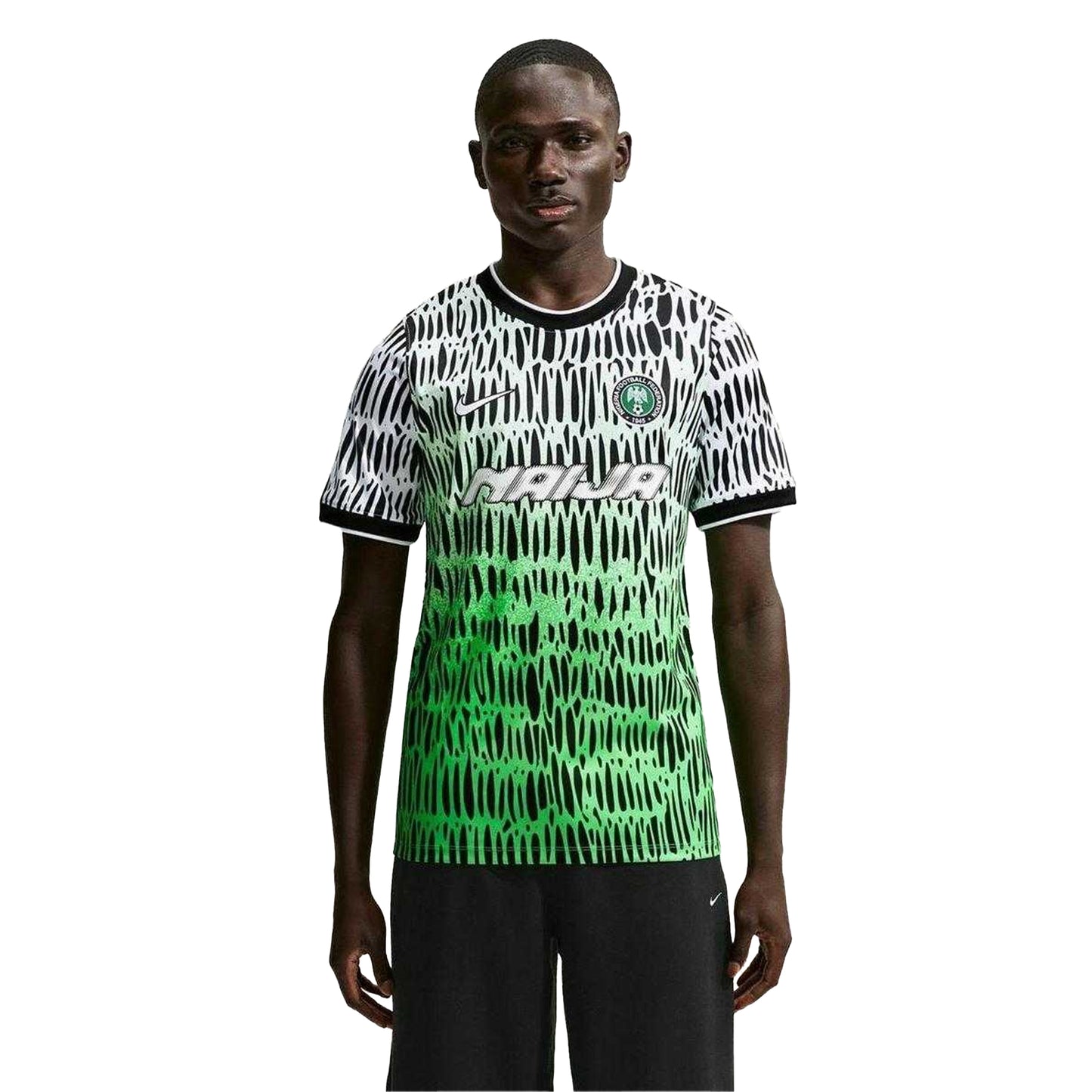 Black-White - Front - Nike Mens Pre Match 2026 Nigeria FC Dri-FIT Football Shirt