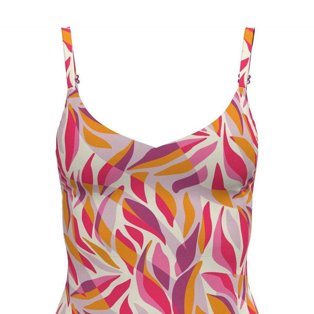 Desert Pink - Lifestyle - Nike Womens-Ladies Leaf Print One Piece Swimsuit