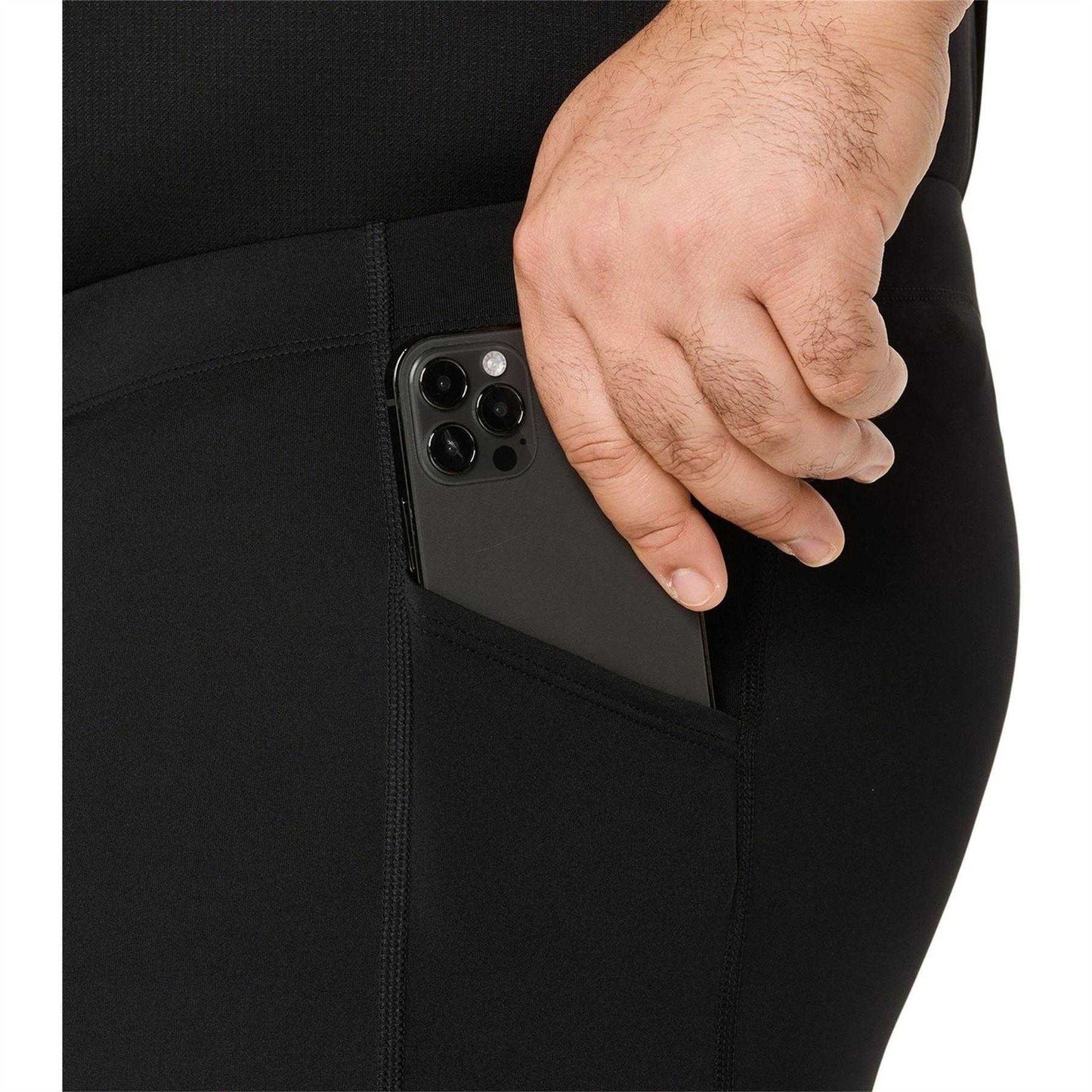 Black - Side - Asics Mens Core Performance Running Tights