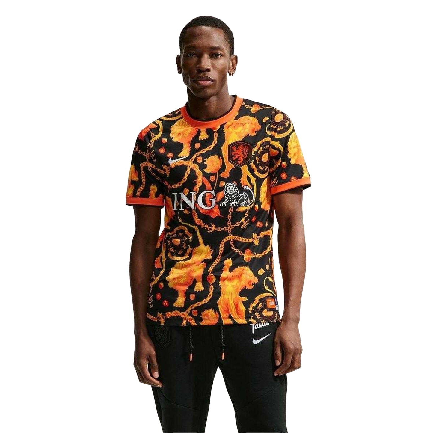 Black-White - Front - Nike Mens Pre Match 2026 Netherlands FC Football Shirt