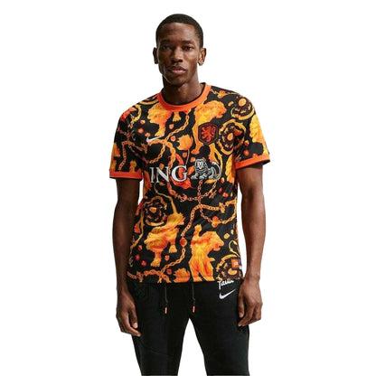 Black-White - Front - Nike Mens Pre Match 2026 Netherlands FC Football Shirt