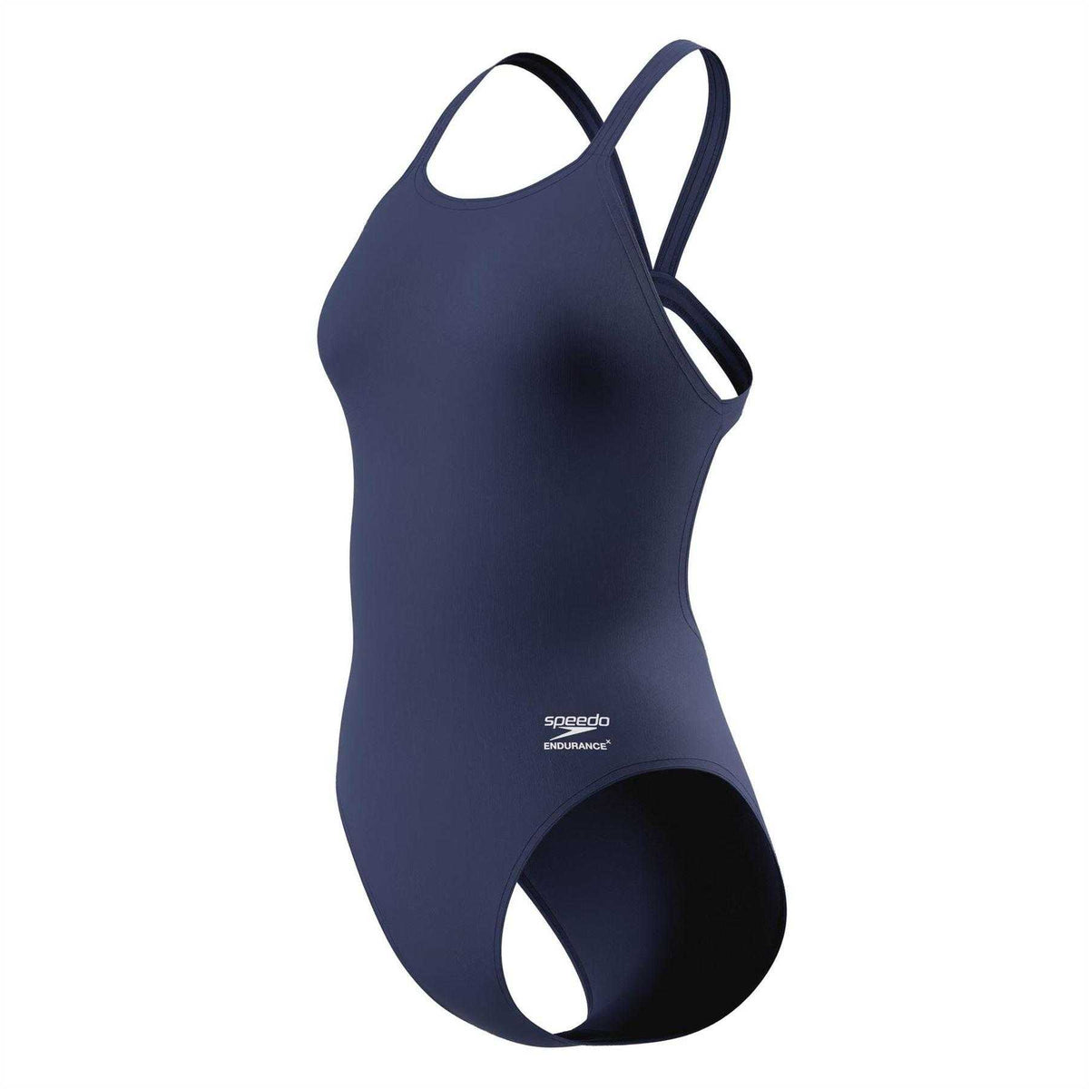Navy - Side - Speedo Womens-Ladies Endurance One Piece Swimsuit