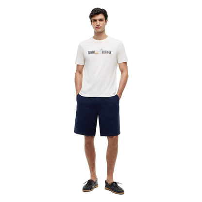 Ivory - Lifestyle - Tommy Hilfiger Mens Summer Chest Print Regular T-Shirt