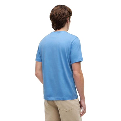 White-Blue - Side - Tommy Hilfiger Mens Summer Chest Print Regular T-Shirt