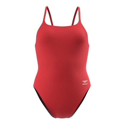 Red - Front - Speedo Womens-Ladies Endurance One Piece Swimsuit