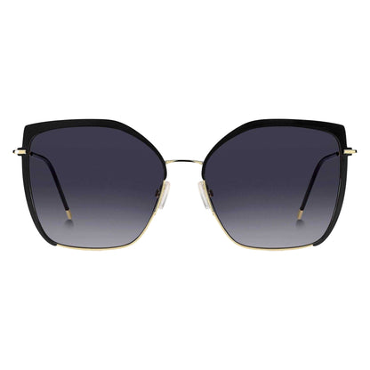 Gold-Black - Back - Boss Womens-Ladies Round Cat Eye Sunglasses