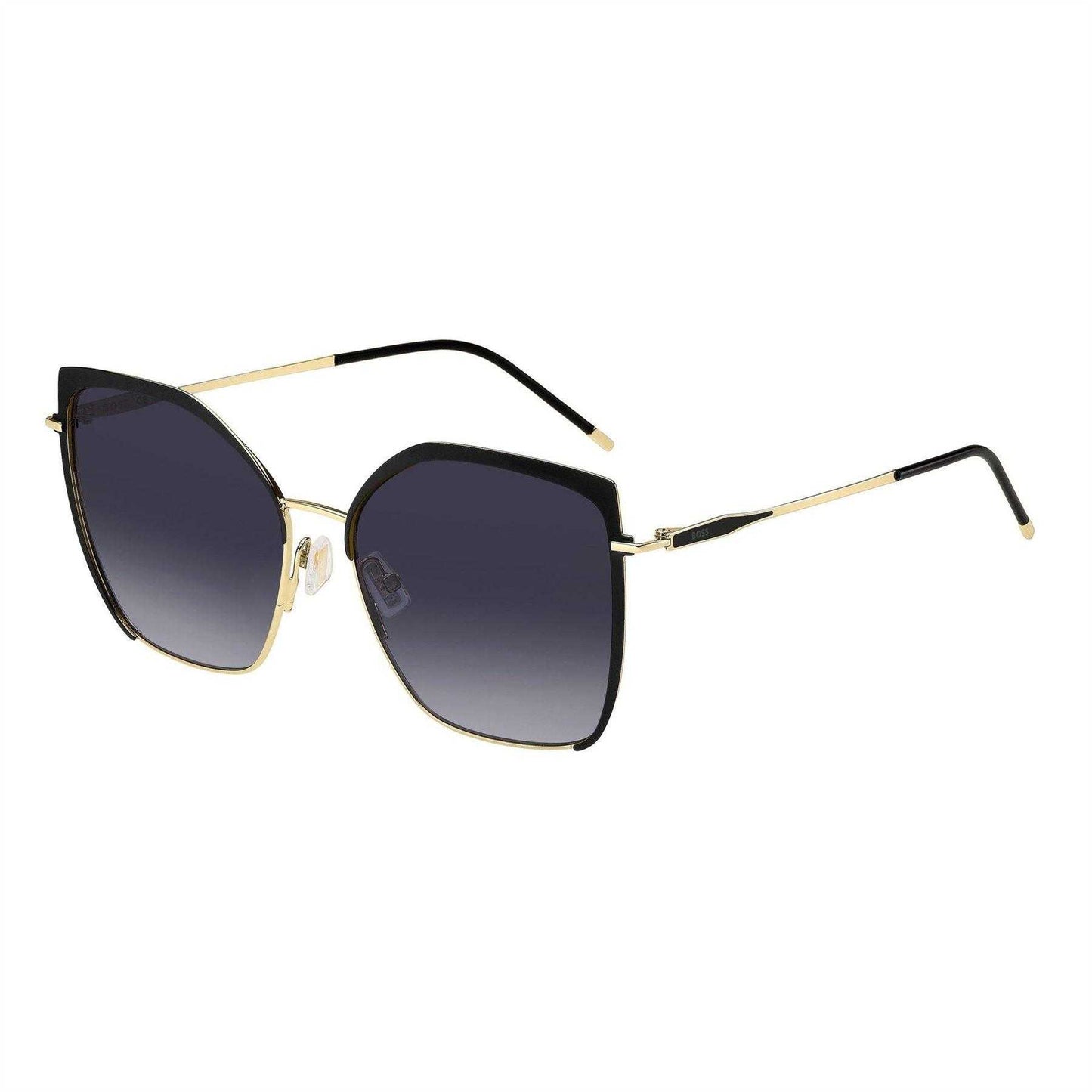 Gold-Black - Front - Boss Womens-Ladies Round Cat Eye Sunglasses