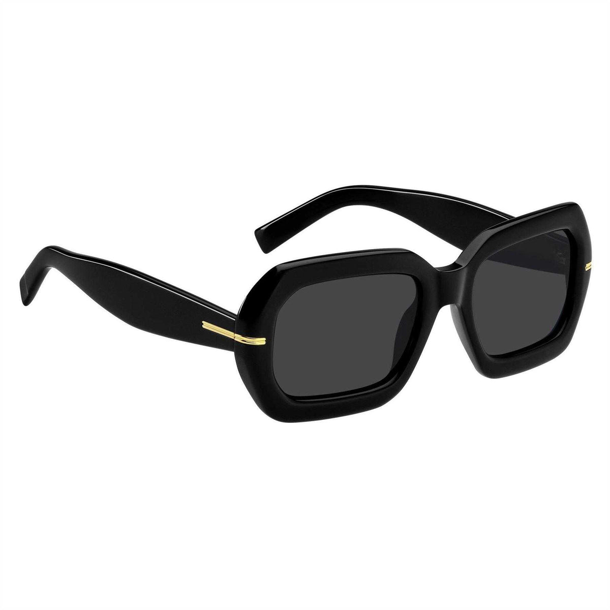 Black - Side - Boss Womens-Ladies Round Sunglasses