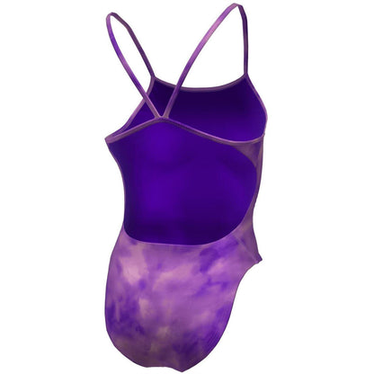 Purple - Back - Nike Womens-Ladies Tie Dye One Piece Swimsuit